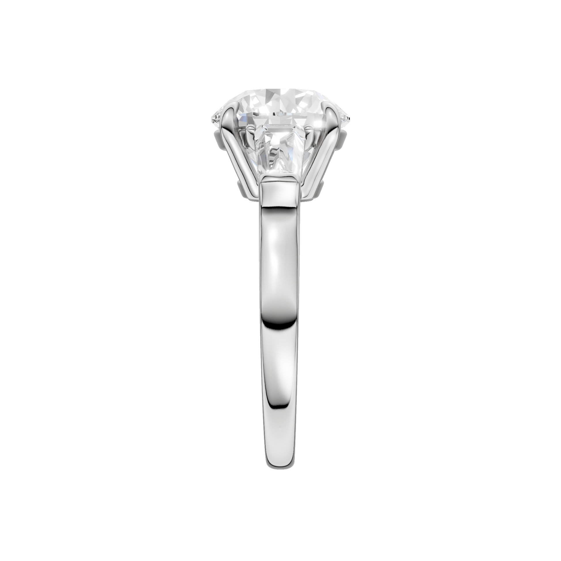 3-Stone Engagement Ring(Round+Tapered)