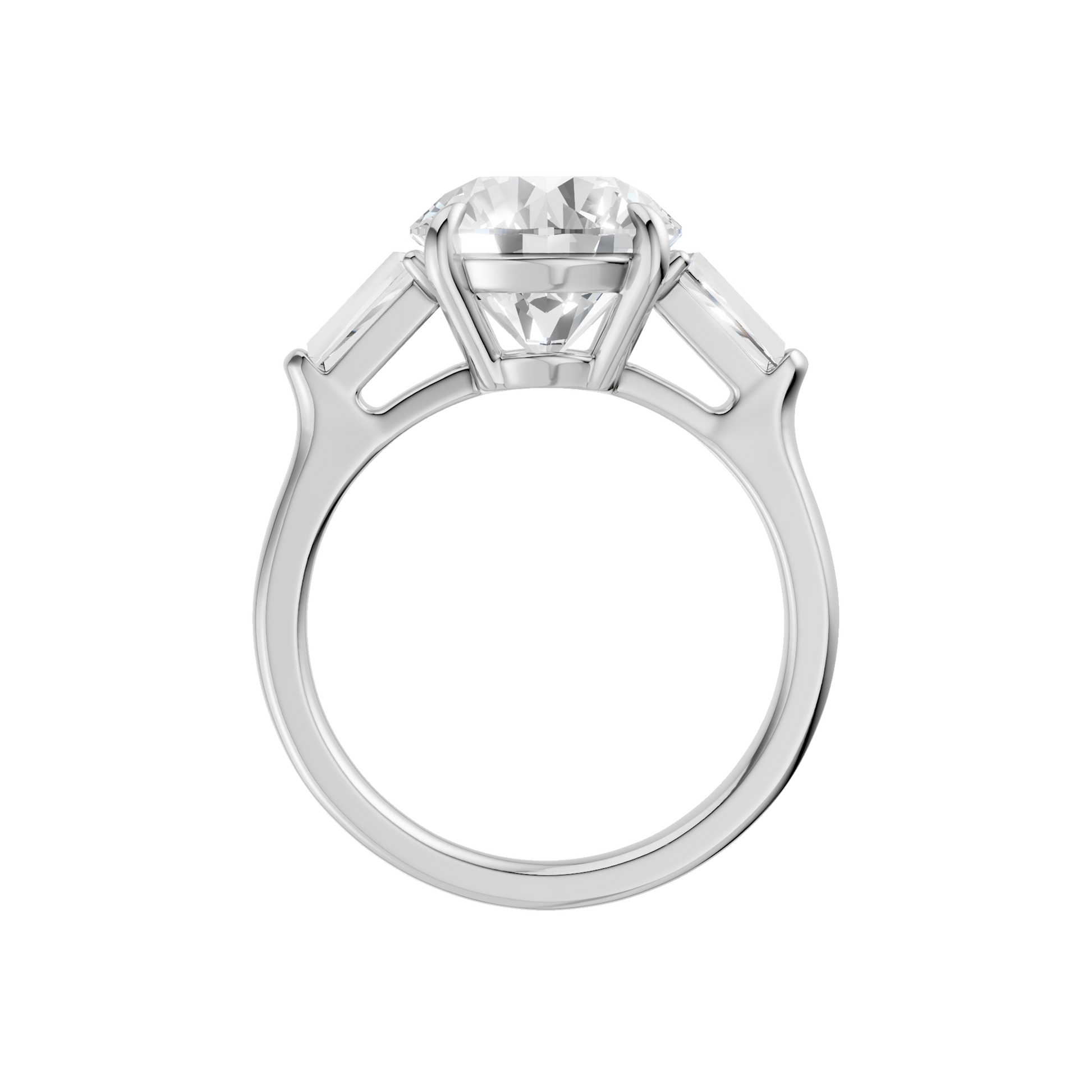 3-Stone Engagement Ring(Round+Tapered)