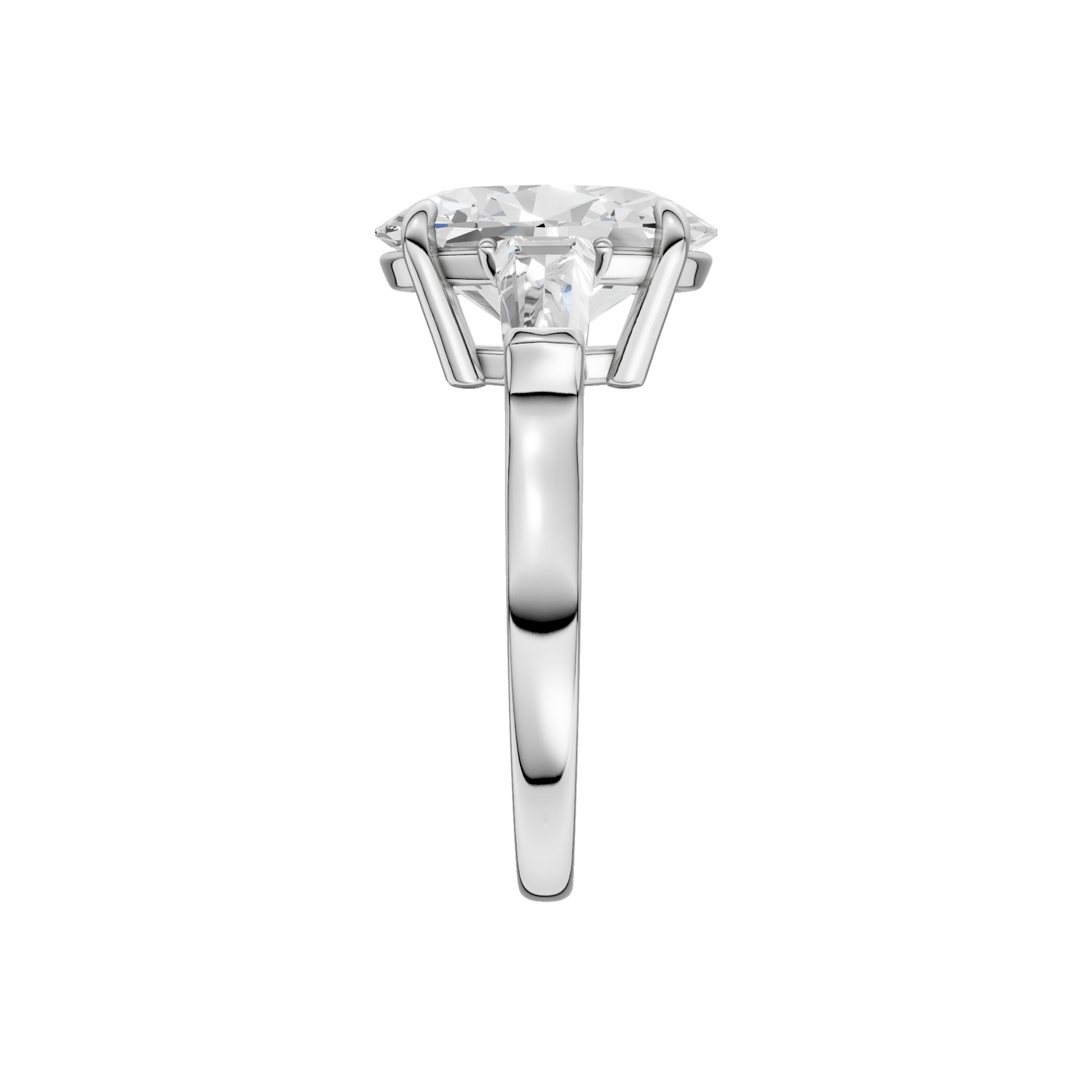 3-Stone Engagement Ring(Oval+Tapered)