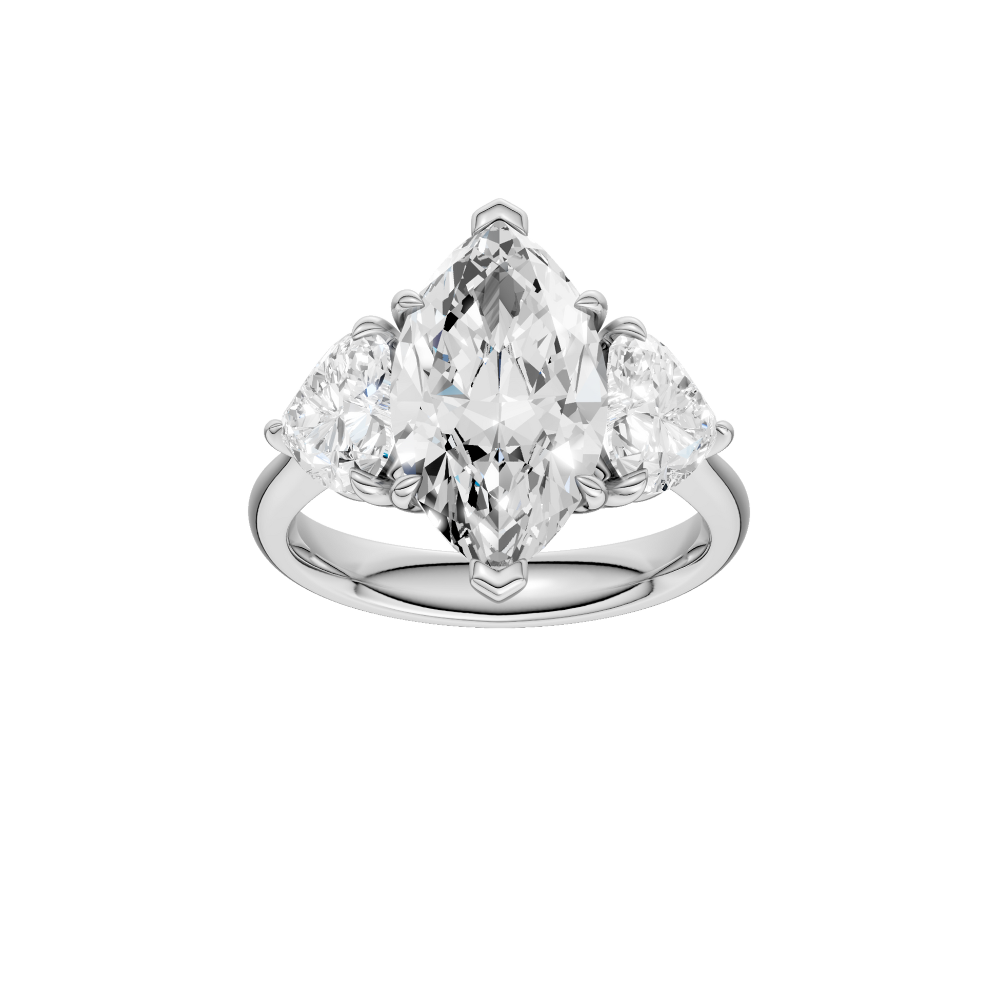 3-Stone Engagement Ring(Marquise+Heart)