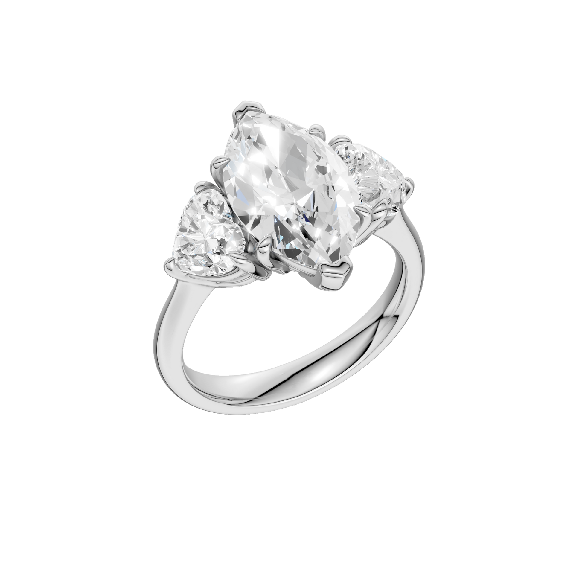 3-Stone Engagement Ring(Marquise+Heart)