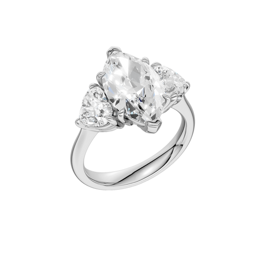 3-Stone Engagement Ring(Marquise+Heart)
