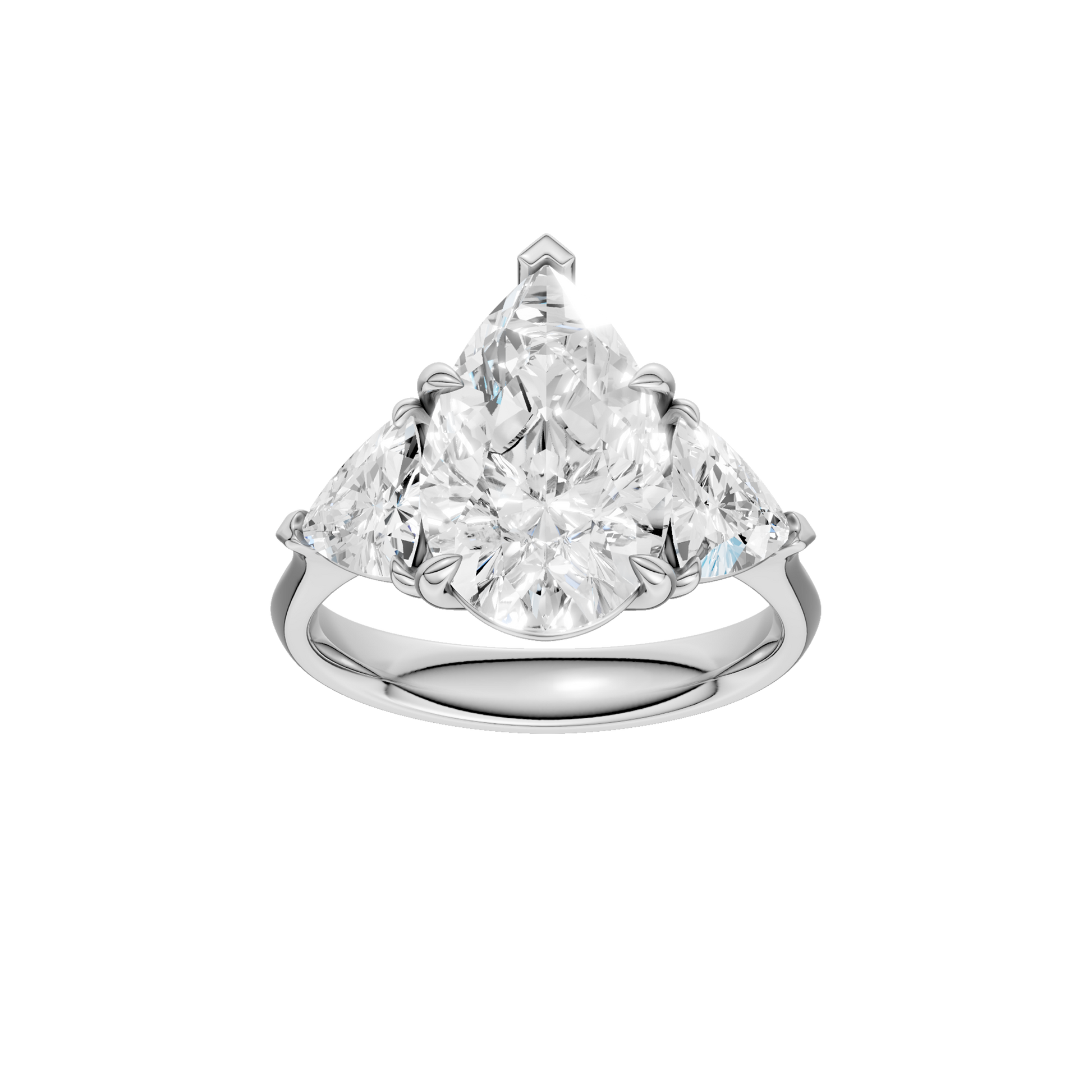 3-Stone Engagement Ring(Pear+Trillion)