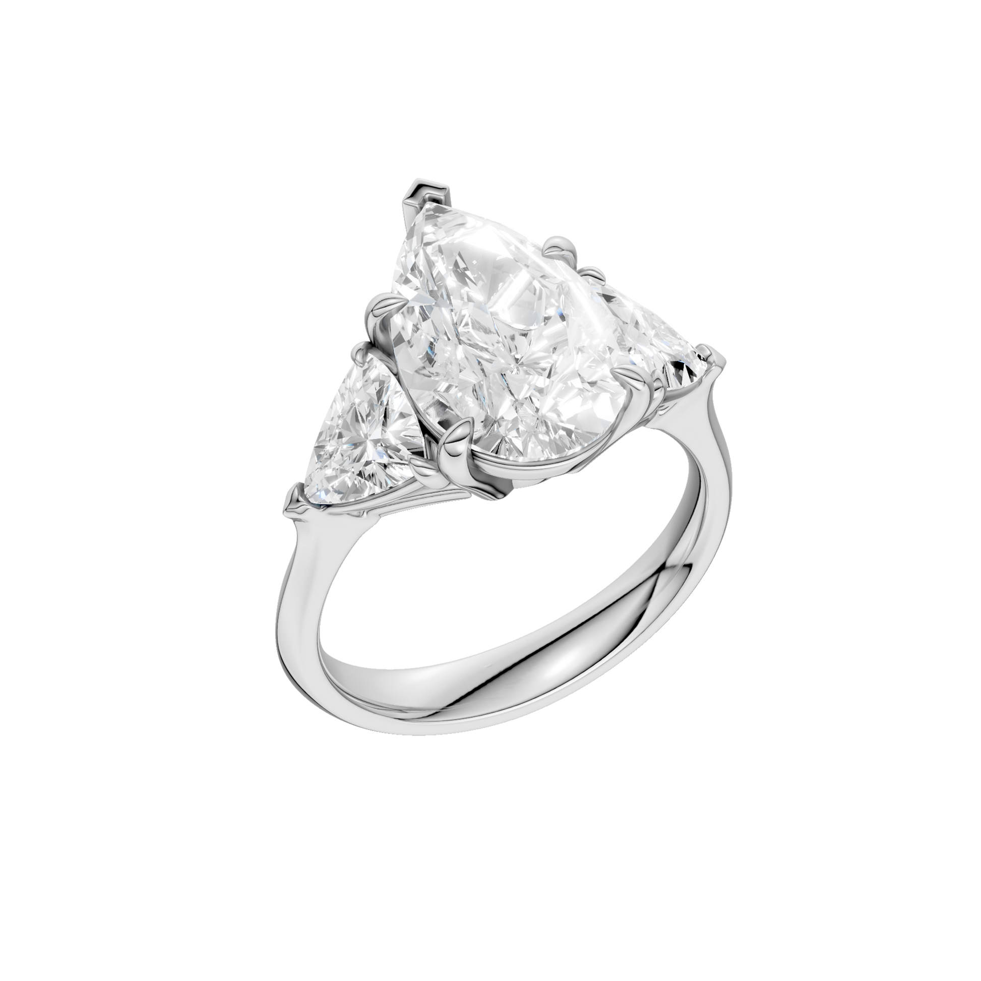 3-Stone Engagement Ring(Pear+Trillion)