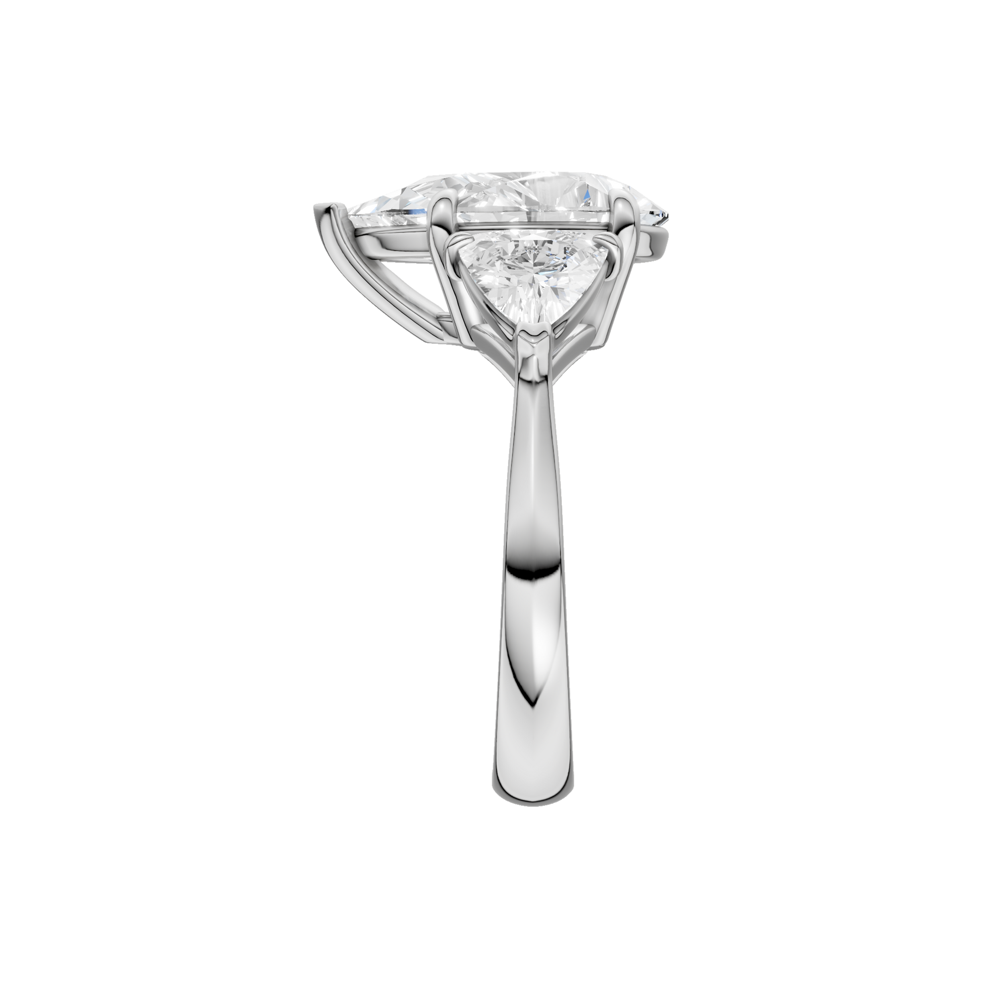 3-Stone Engagement Ring(Pear+Trillion)