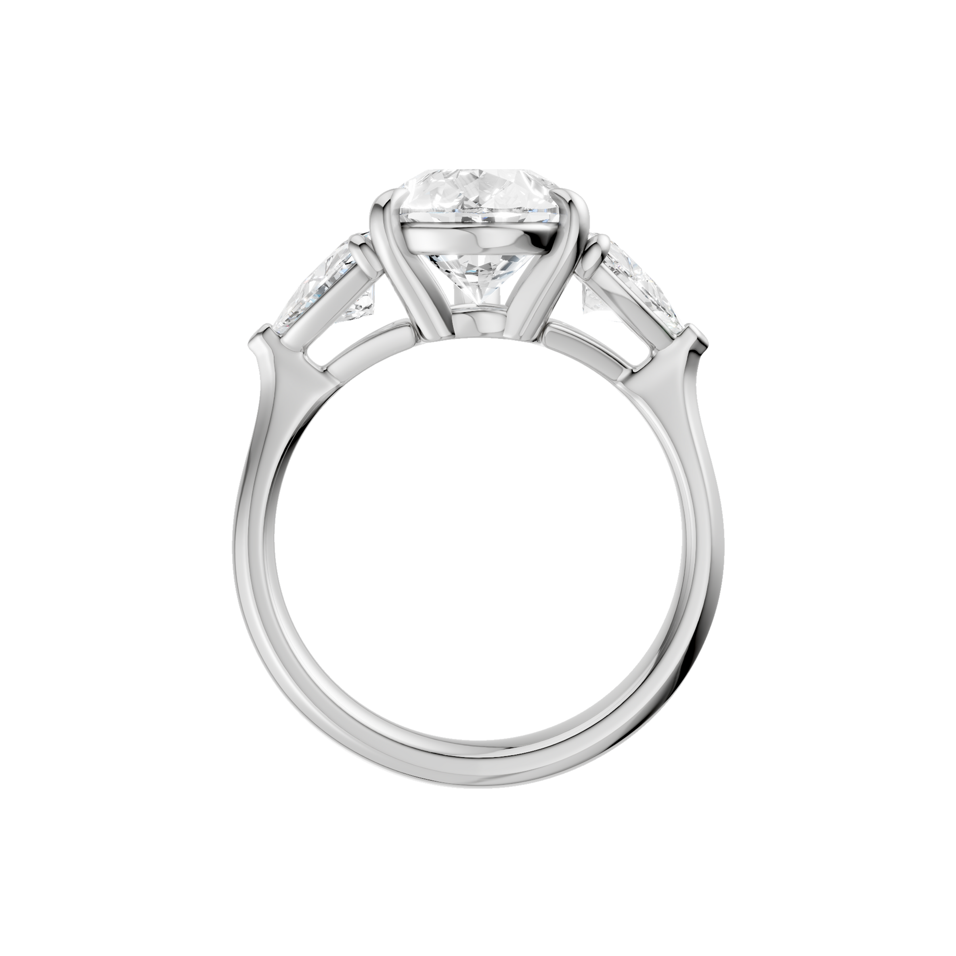 3-Stone Engagement Ring(Pear+Trillion)