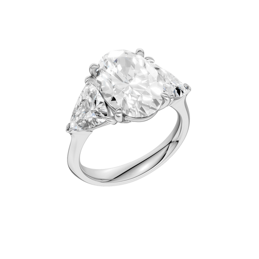 3-Stone Engagement Ring(Oval+Triangle)