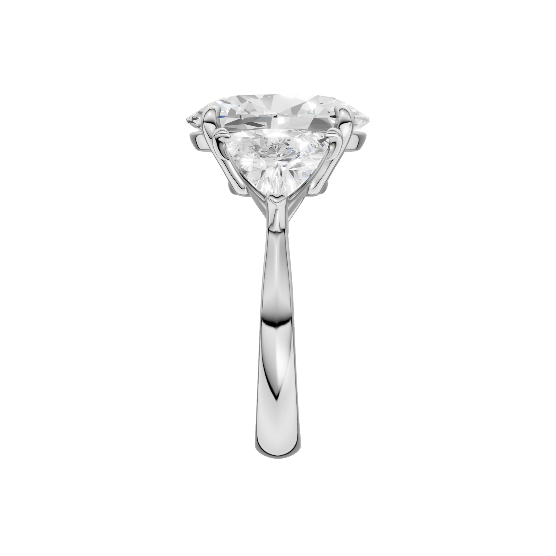 3-Stone Engagement Ring(Oval+Triangle)