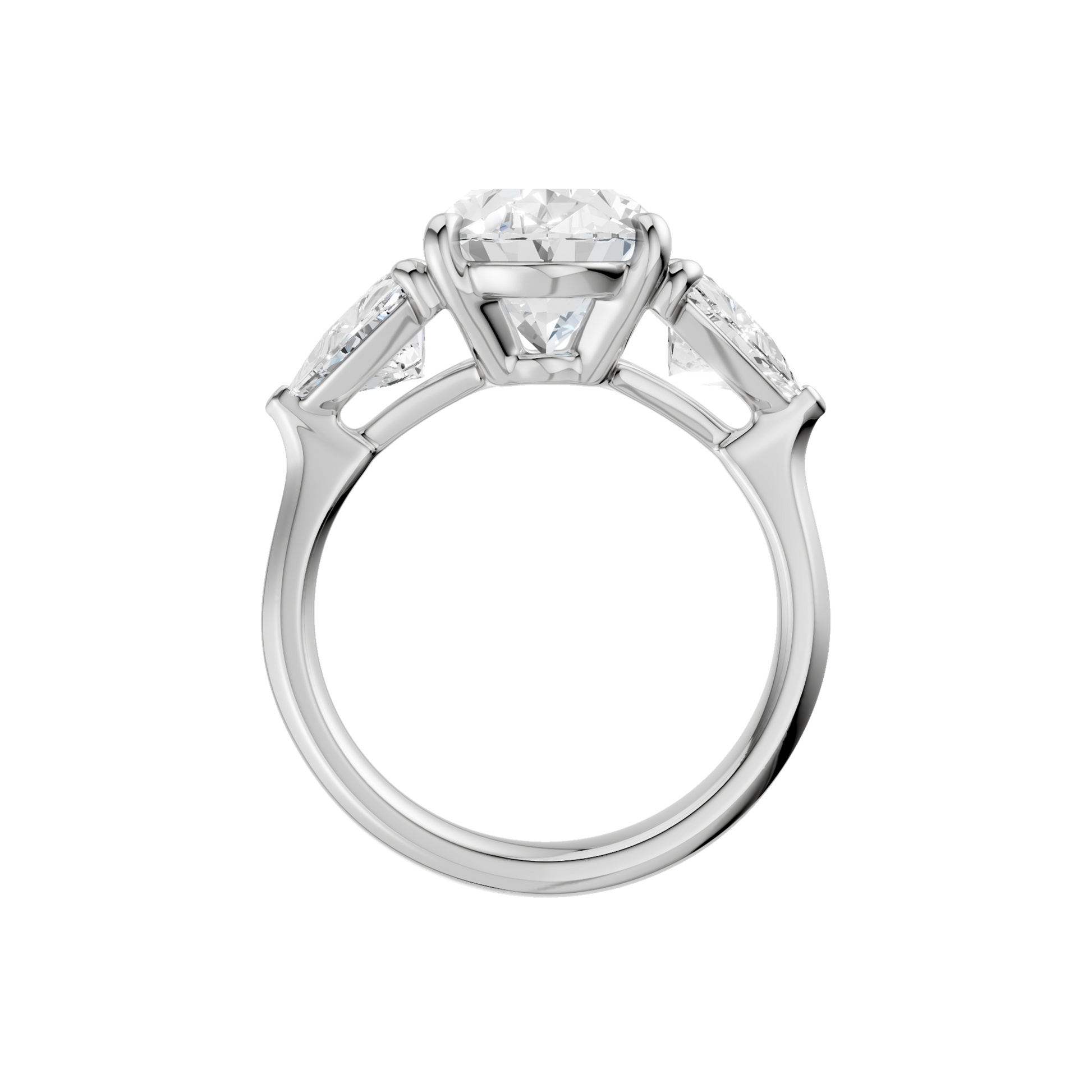 3-Stone Engagement Ring(Oval+Triangle)