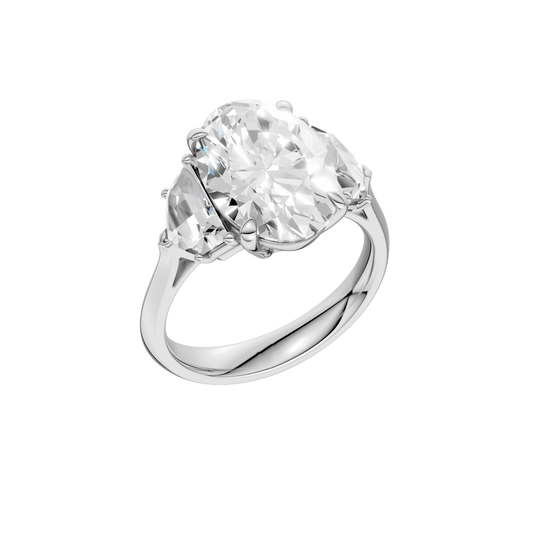 3-Stone Engagement Ring(Oval+Epaulette)