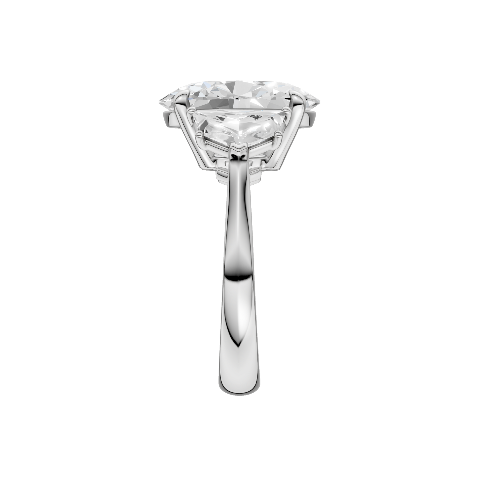 3-Stone Engagement Ring(Oval+Epaulette)
