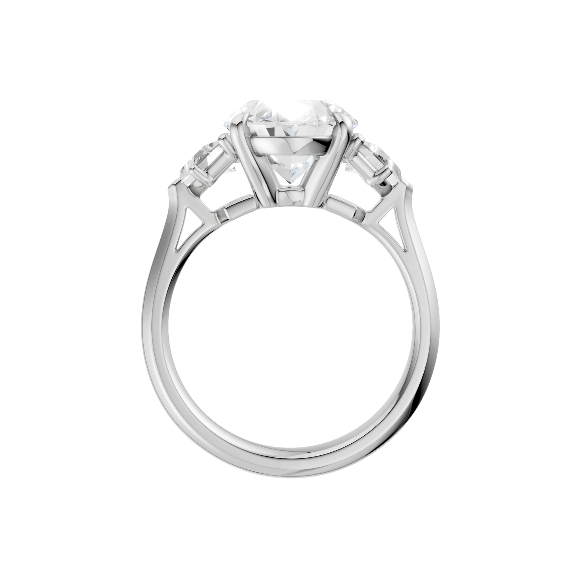 3-Stone Engagement Ring(Oval+Epaulette)