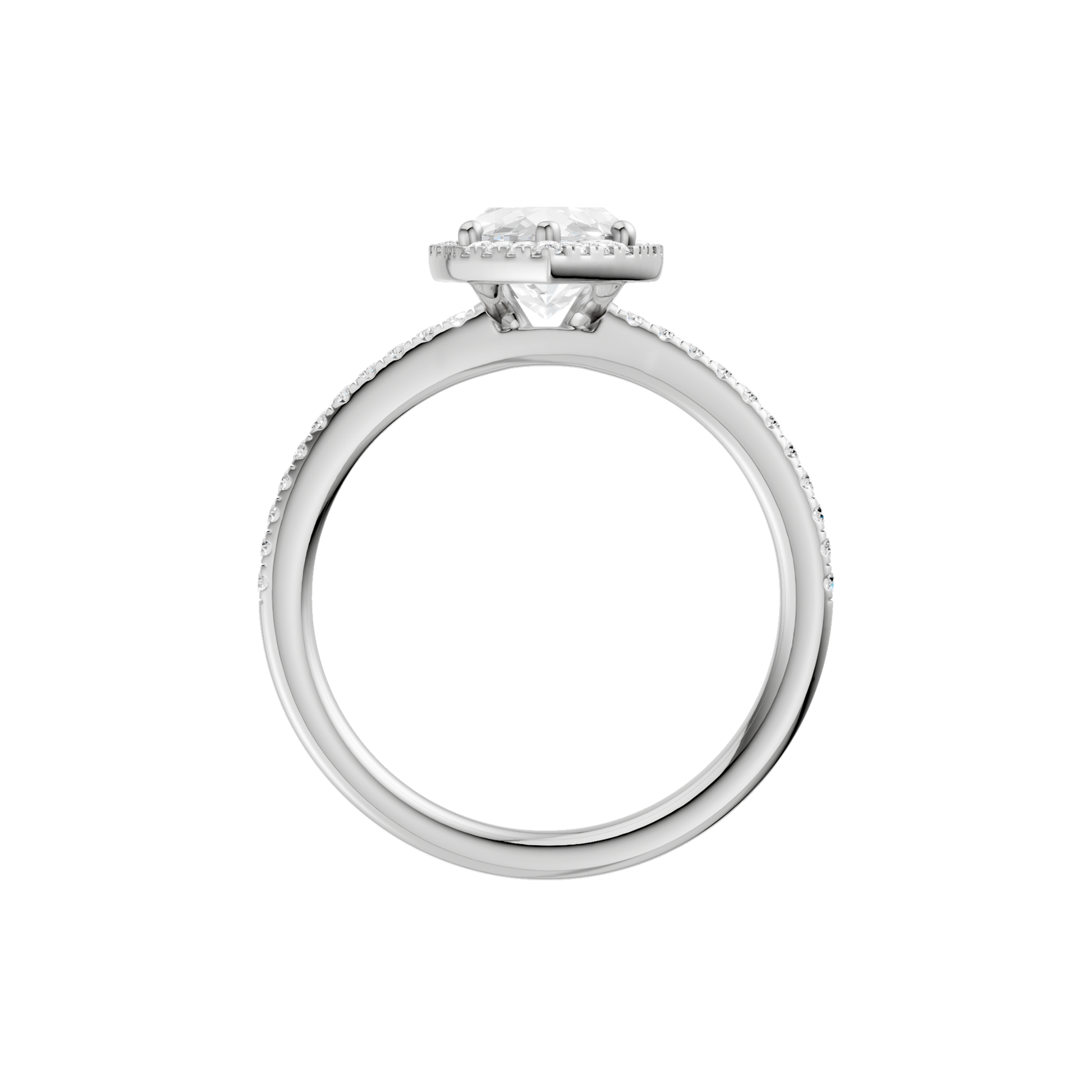 Petite Halo Peg Head Engagement Ring(Marquise)