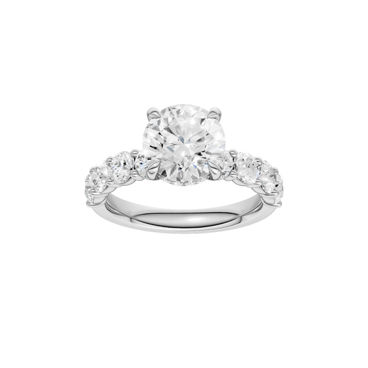 Semi Eternity Engagement Ring(Round)