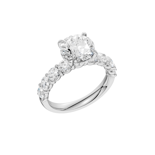 Semi Eternity Engagement Ring(Round)