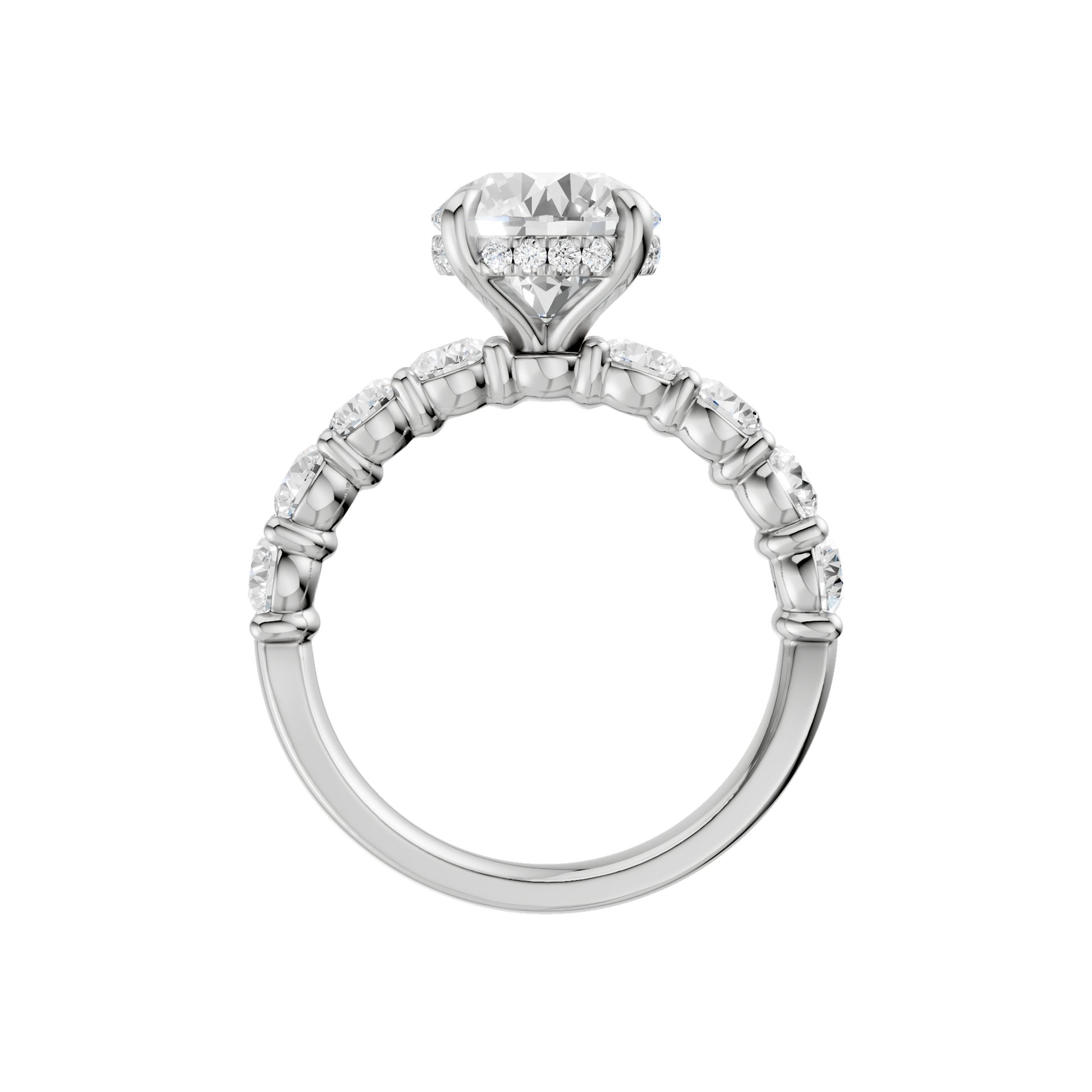 Semi Eternity Engagement Ring(Round)