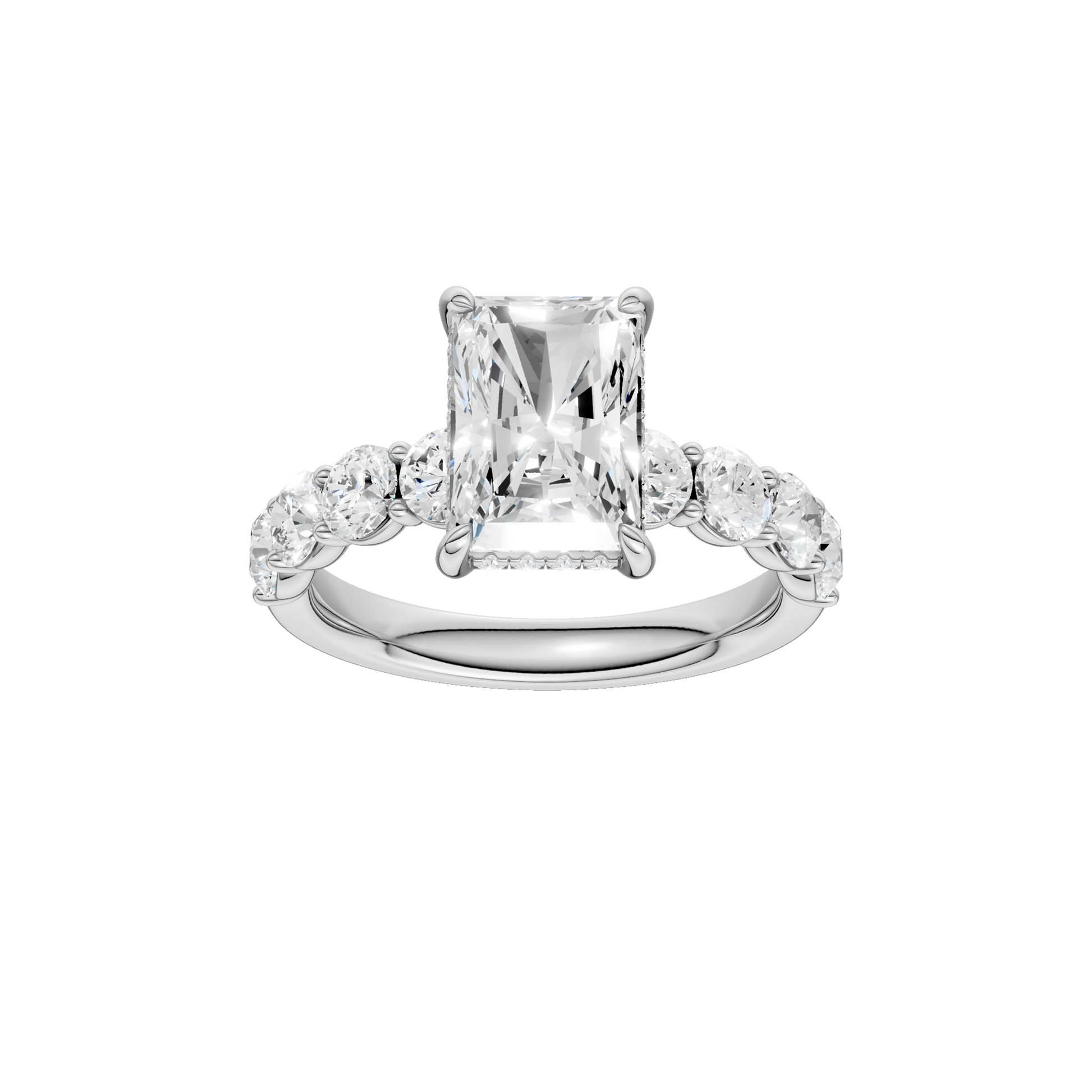 Semi Eternity Engagement Ring(Radiant)