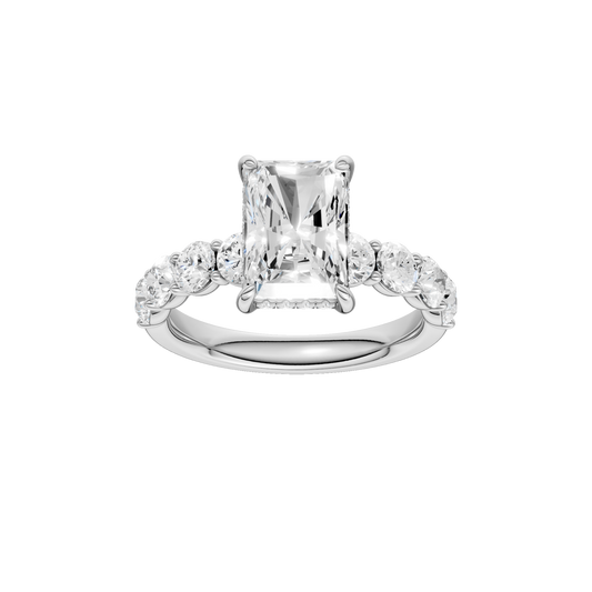 Semi Eternity Engagement Ring(Radiant)