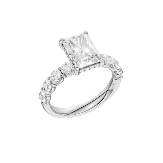 Semi Eternity Engagement Ring(Radiant)