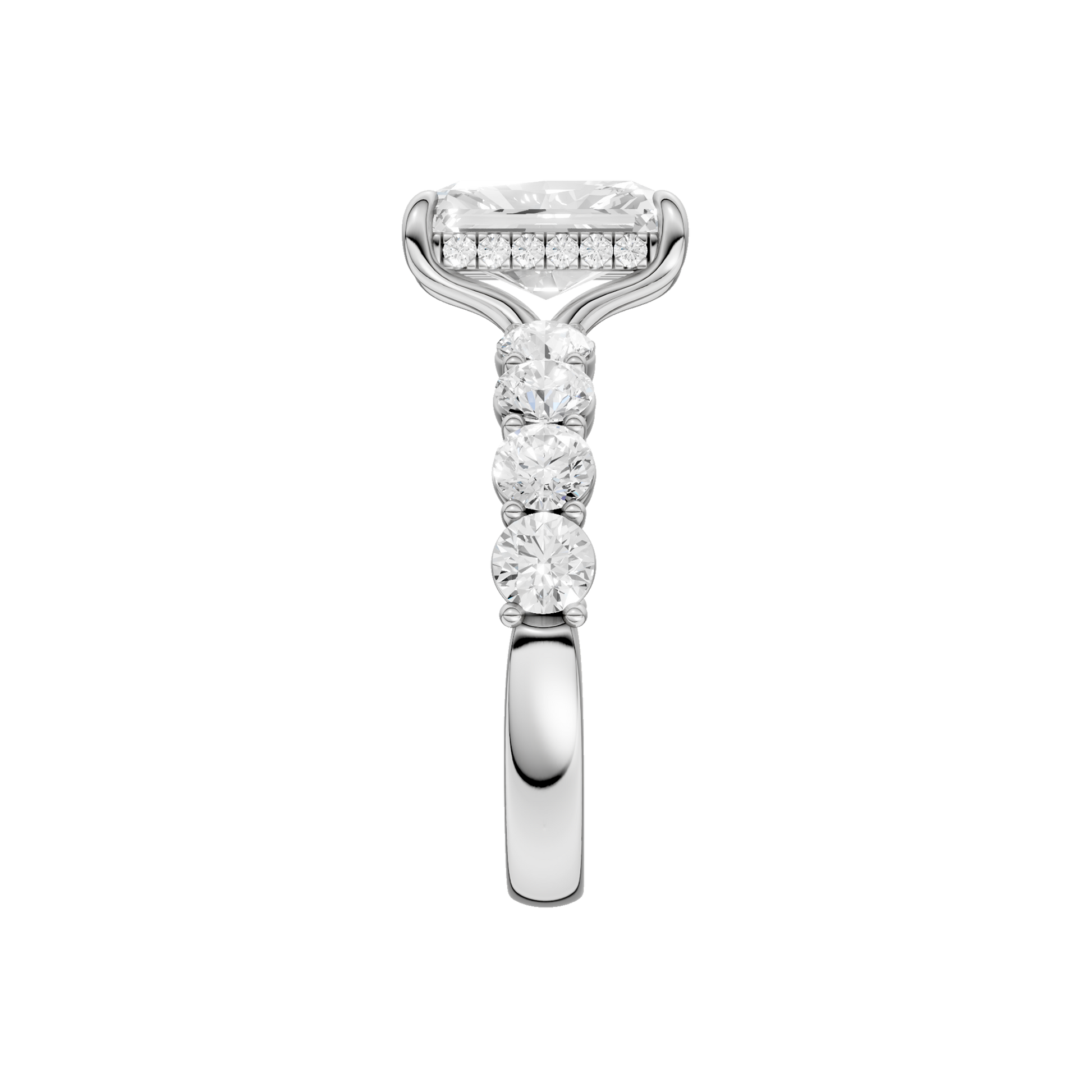 Semi Eternity Engagement Ring(Radiant)
