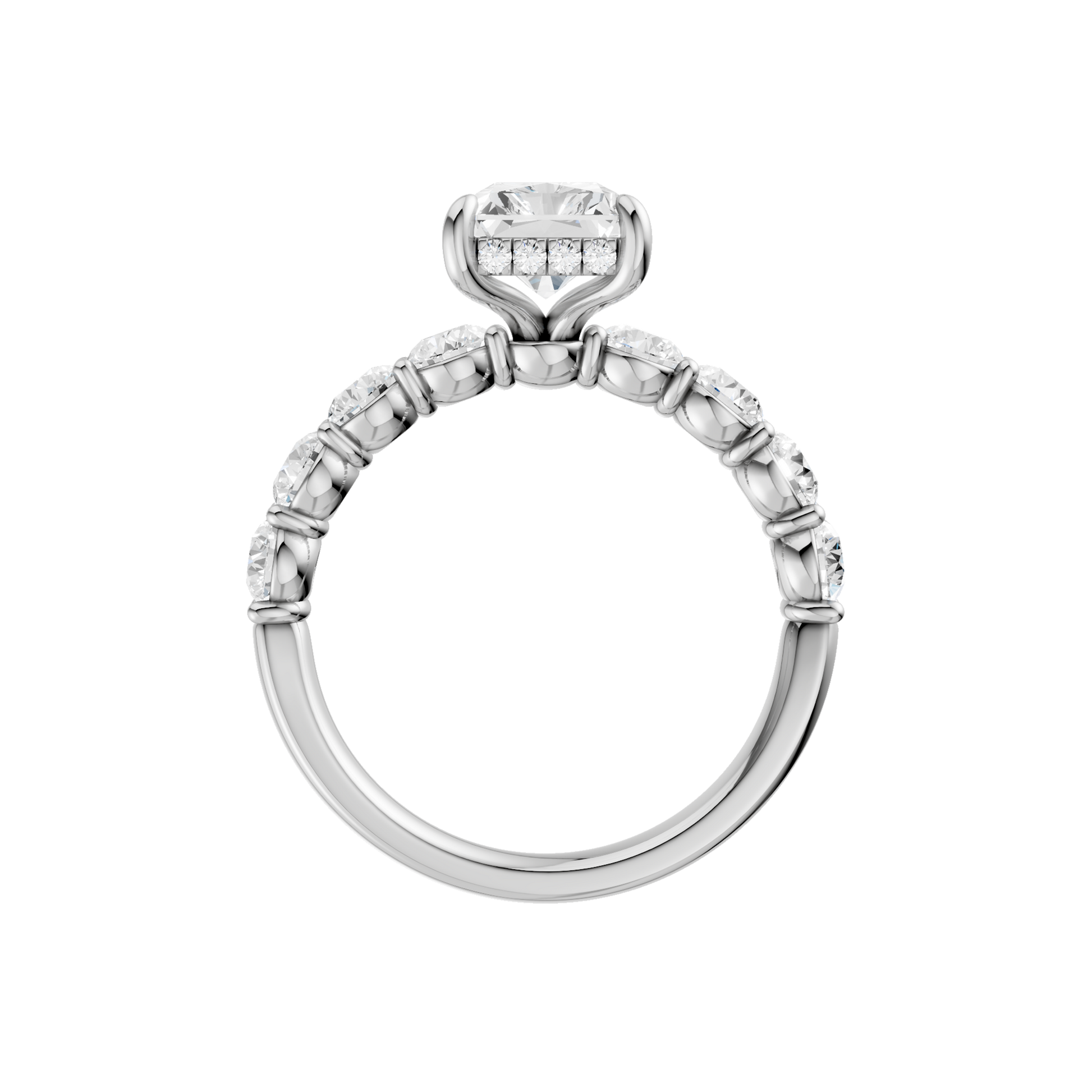 Semi Eternity Engagement Ring(Radiant)