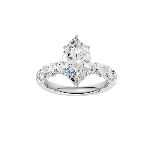 Semi Eternity Engagement Ring(Marquise)