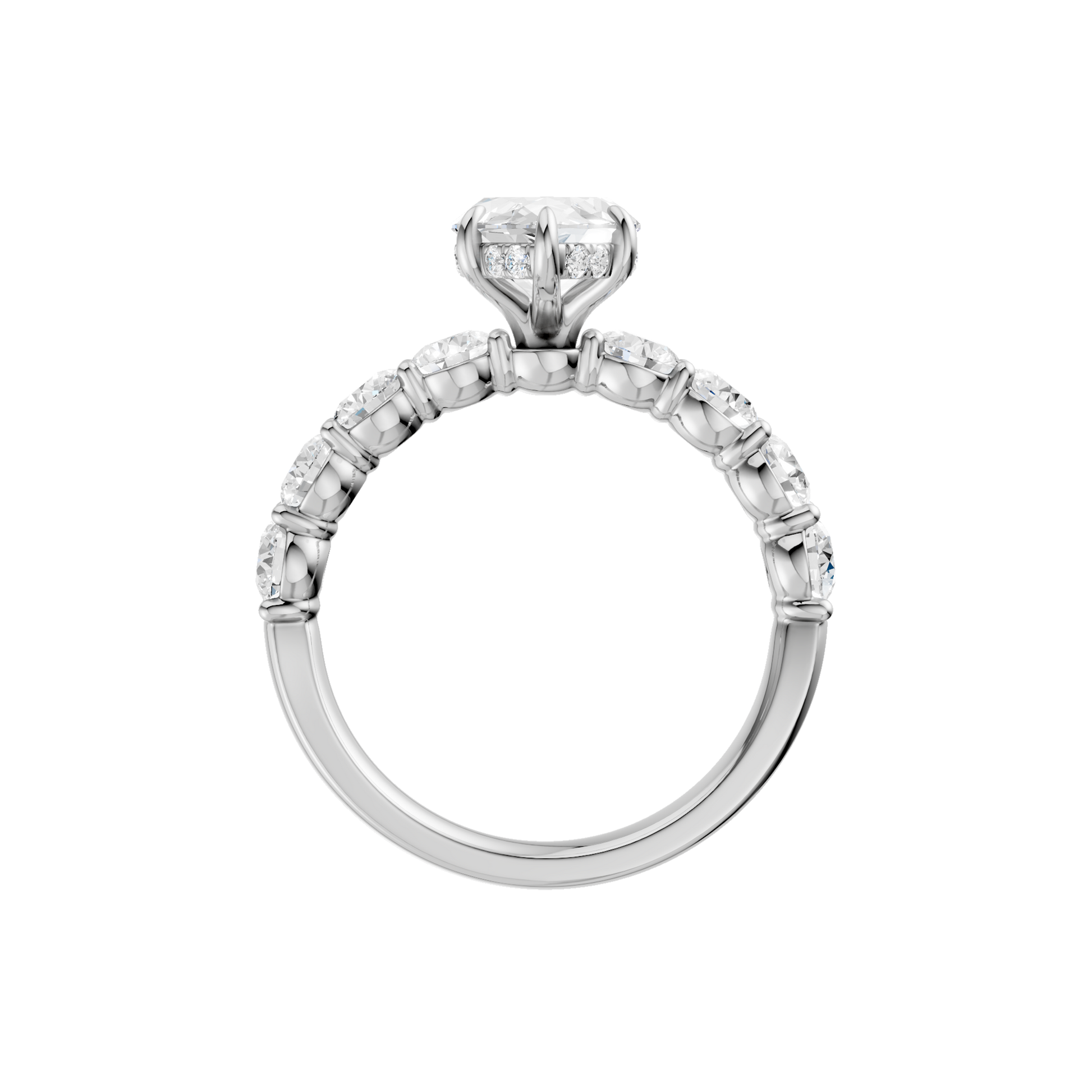 Semi Eternity Engagement Ring(Marquise)