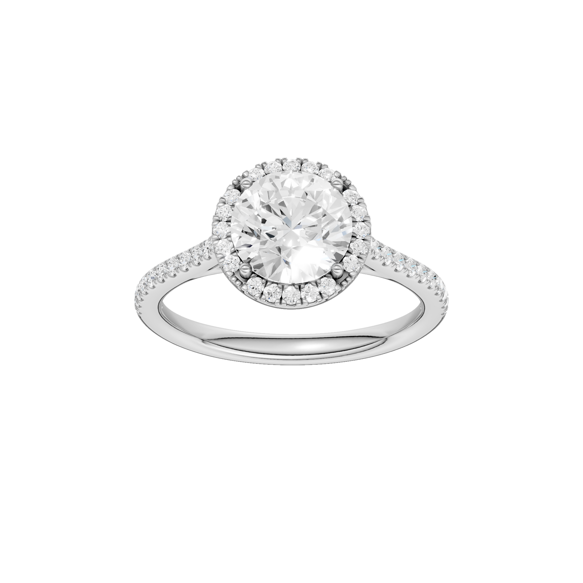 Petite Halo Cathedral Engagement Ring(Round)