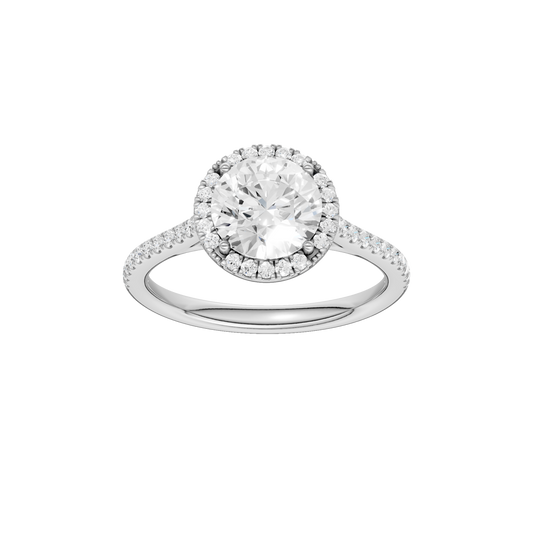 Petite Halo Cathedral Engagement Ring(Round)