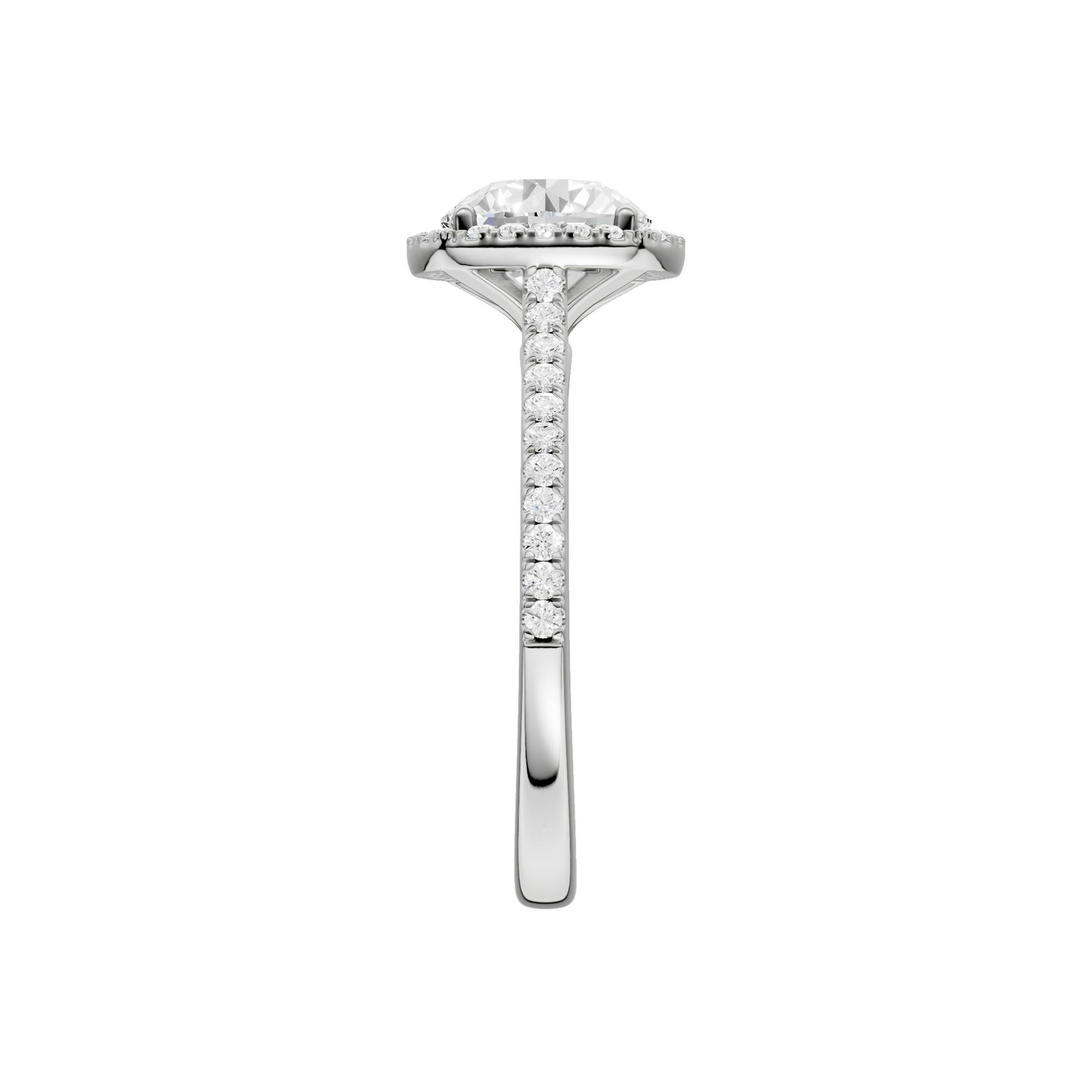 Petite Halo Cathedral Engagement Ring(Round)