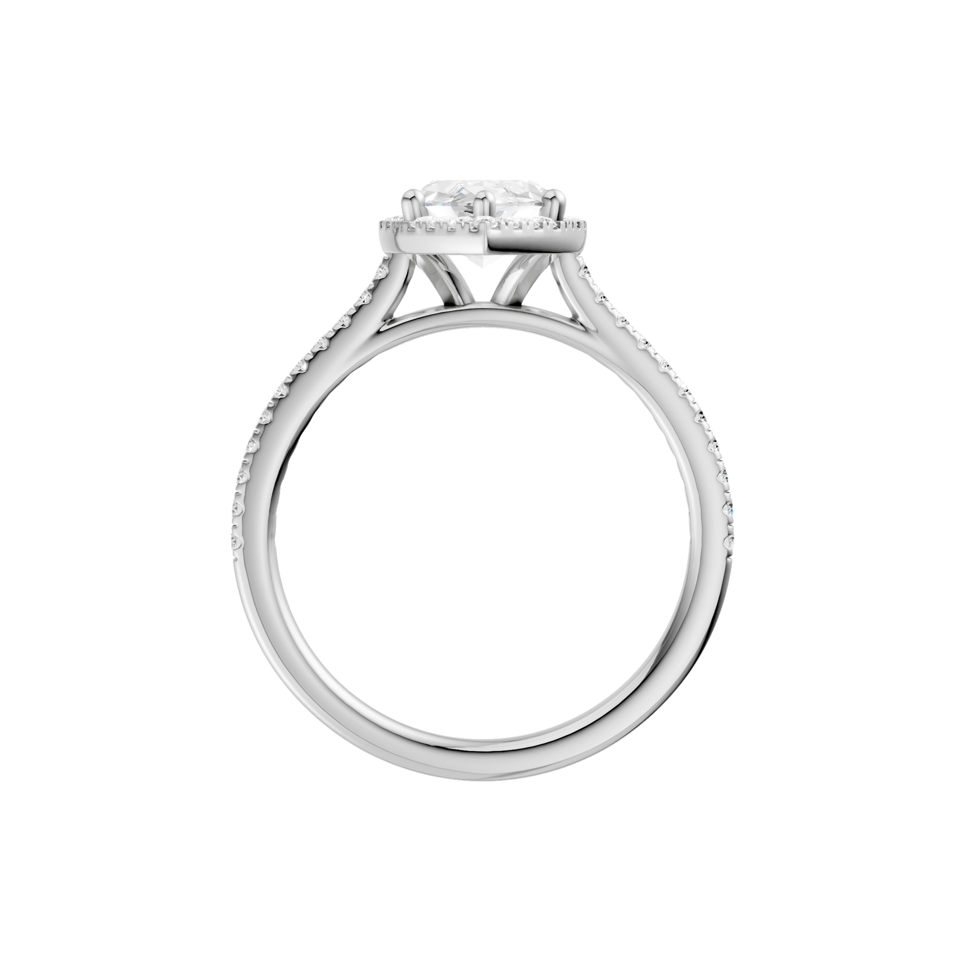 Petite Halo Cathedral Engagement Ring(Marquise)
