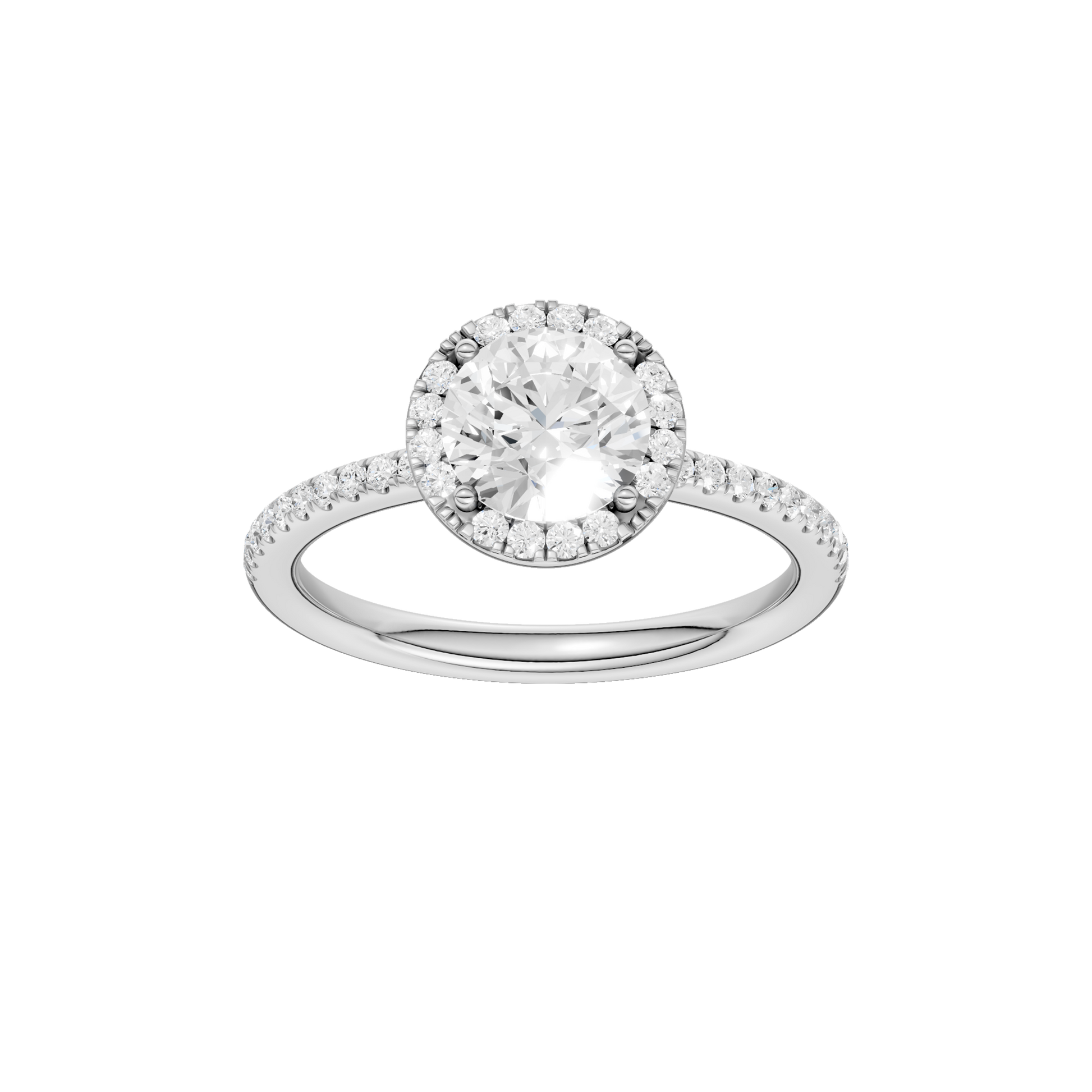 Petite Halo Peg Head Engagement Ring(Round)