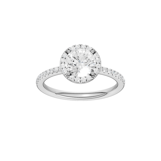 Petite Halo Peg Head Engagement Ring(Round)