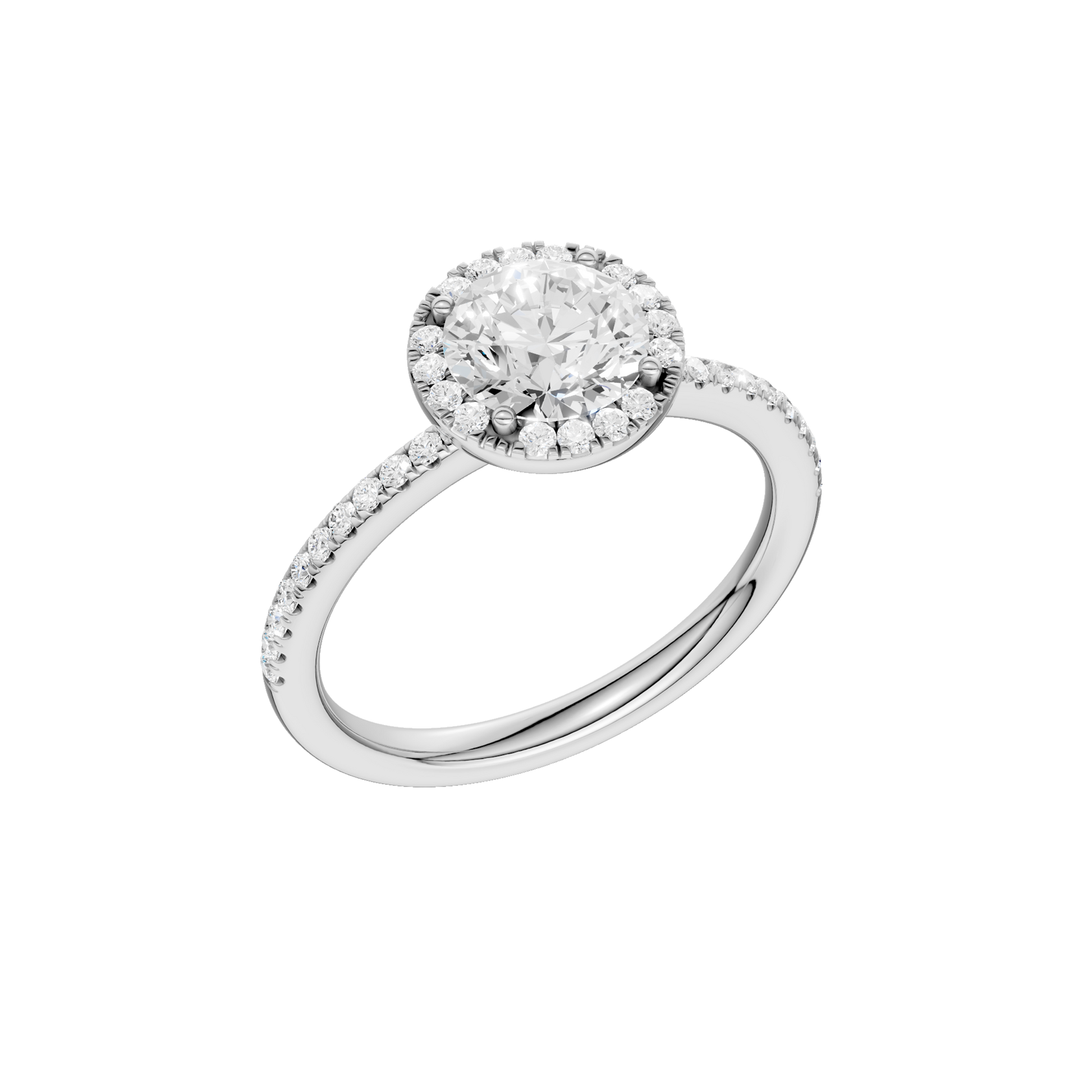 Petite Halo Peg Head Engagement Ring(Round)