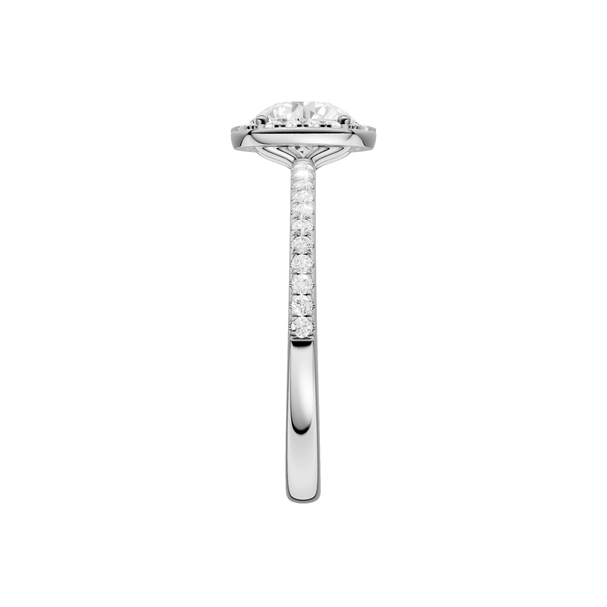Petite Halo Peg Head Engagement Ring(Round)