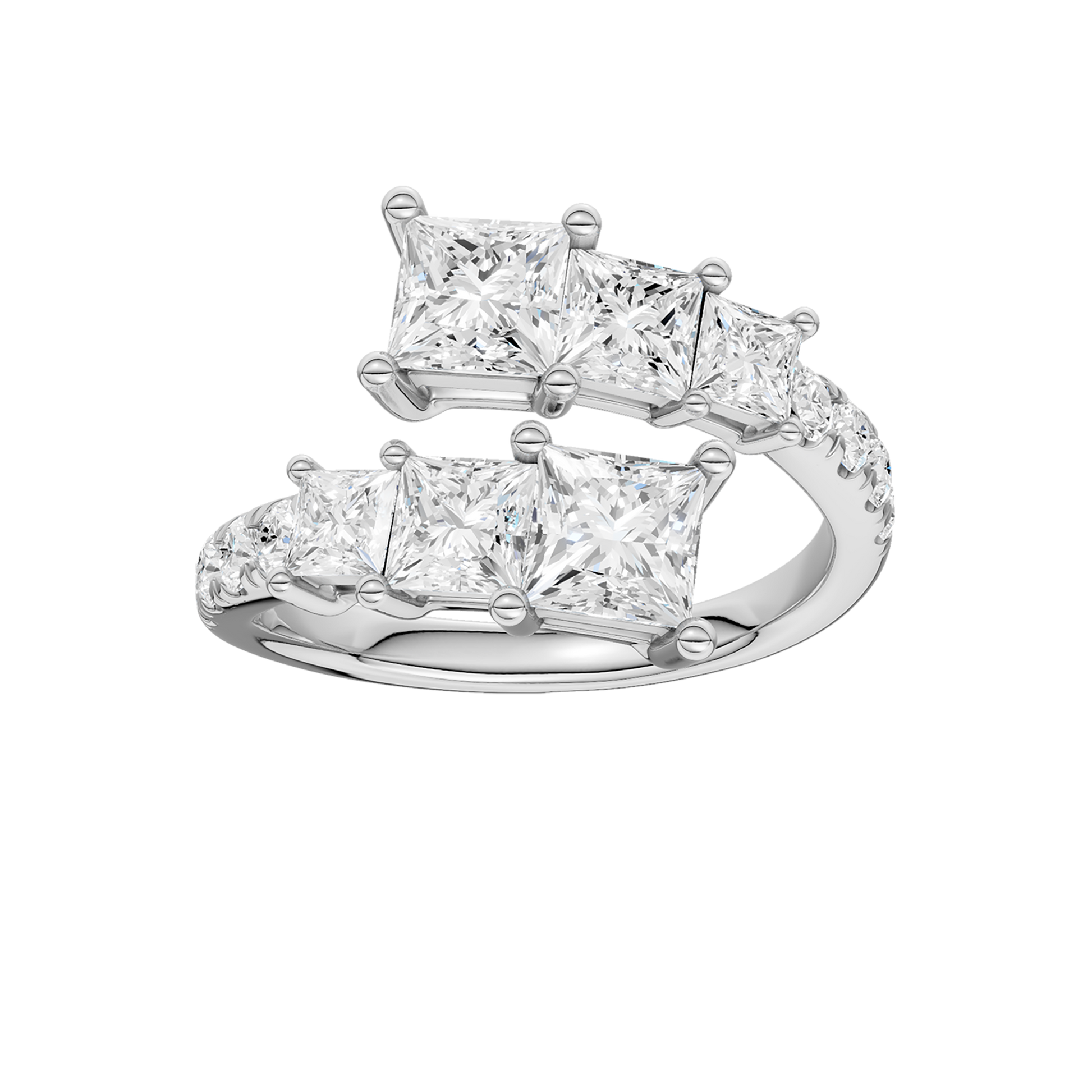 Bypass Diamond Ring (Princess)
