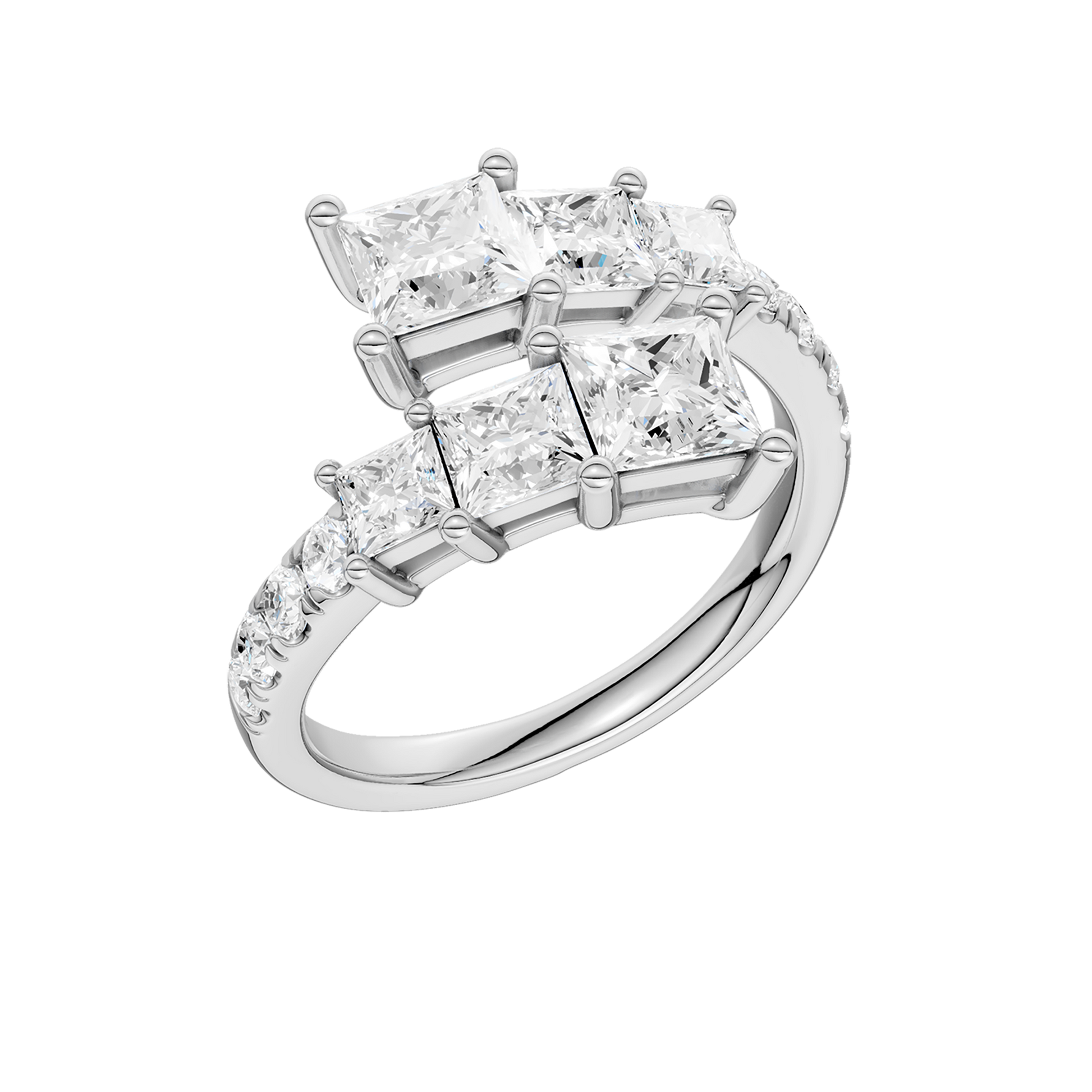Bypass Diamond Ring (Princess)