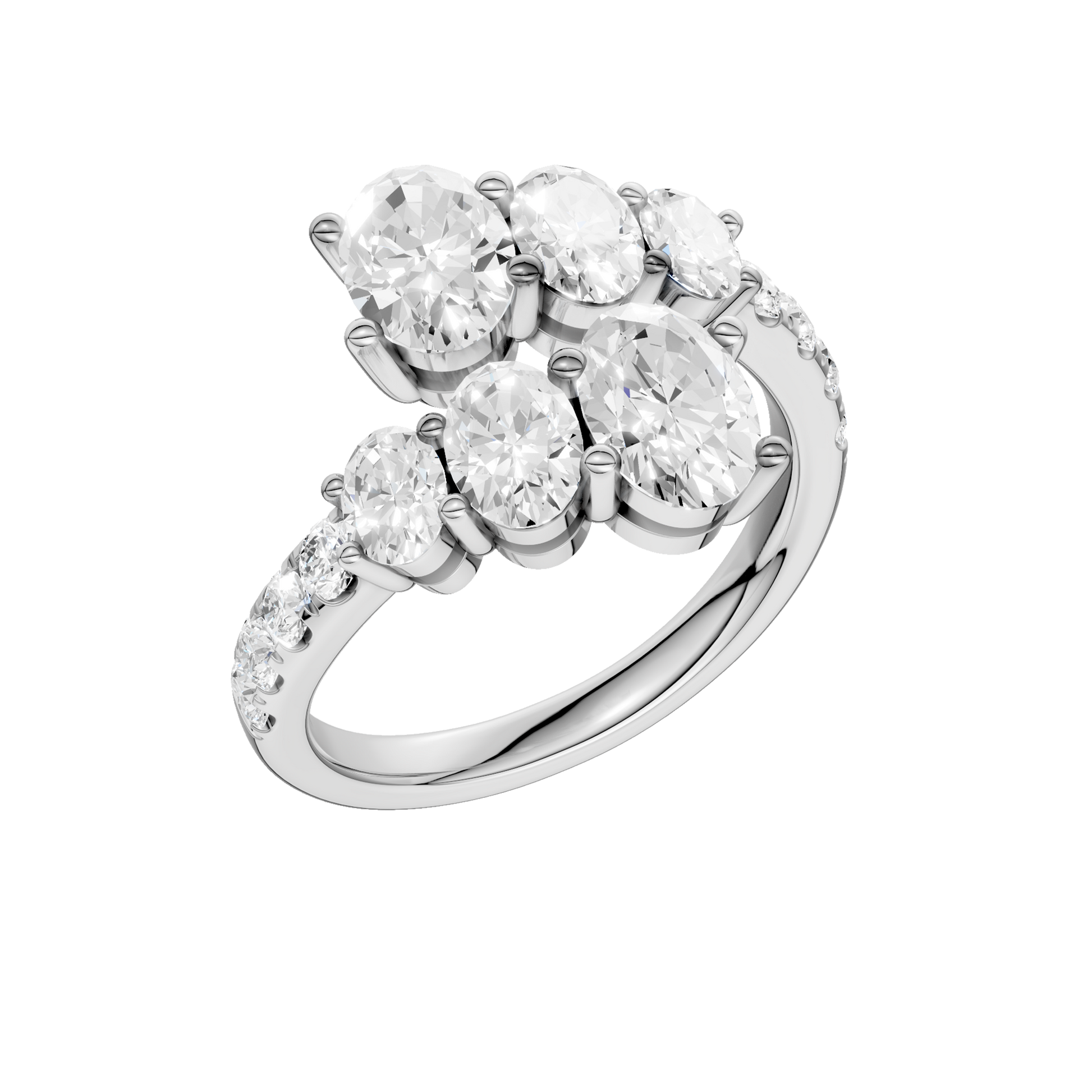 Bypass Diamond Ring (Oval)