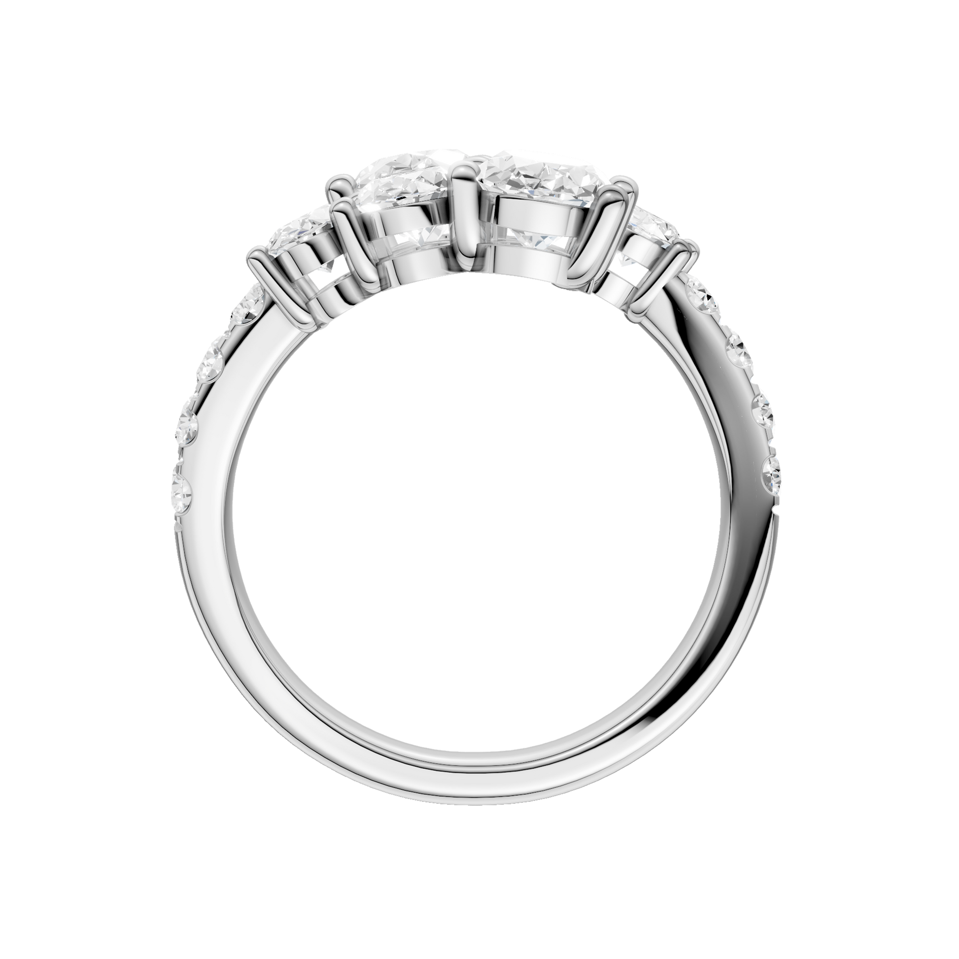 Bypass Diamond Ring (Oval)