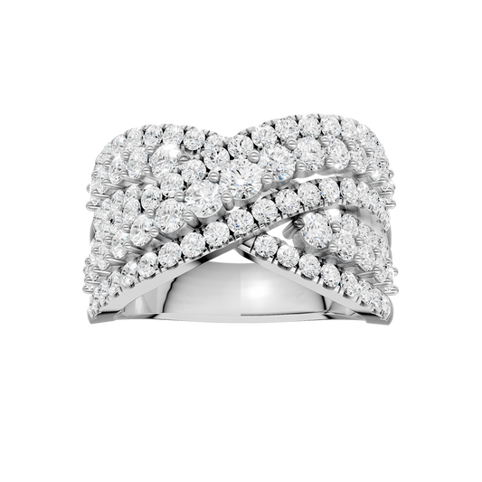 Criss Cross Multi Row Diamond Ring