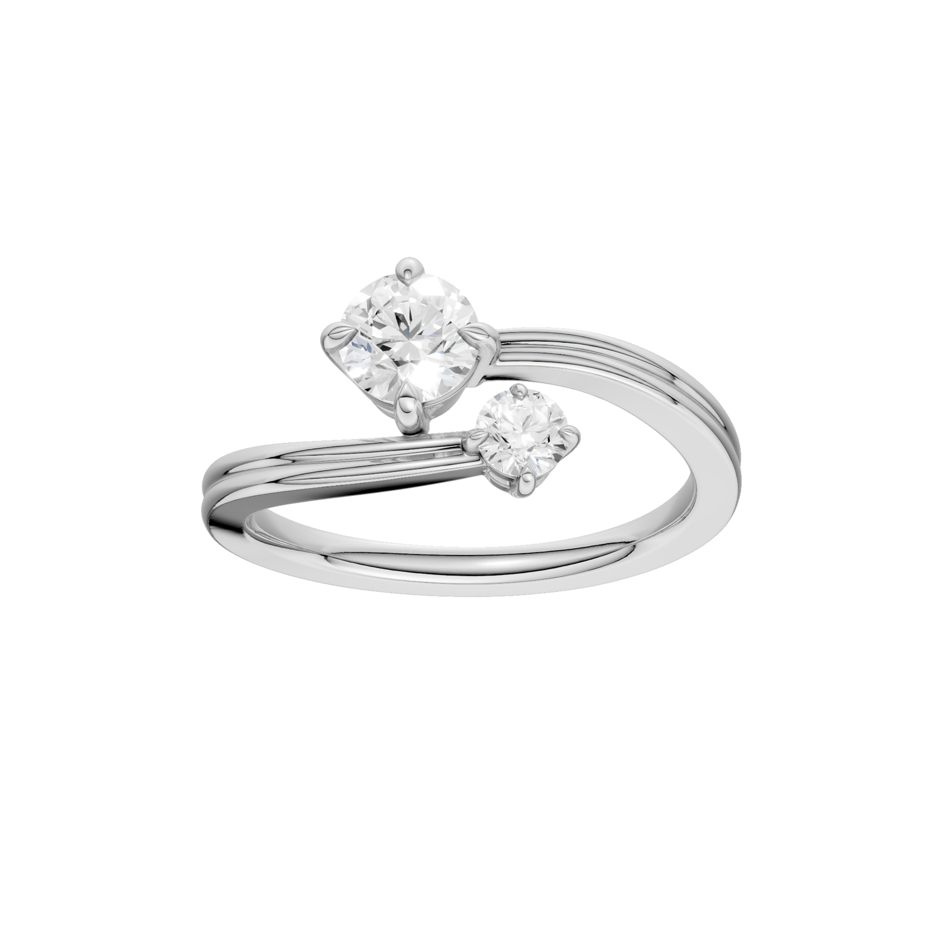 Two-Stone Bypass Ring(Round)