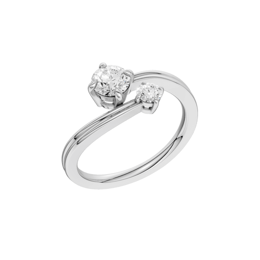 Two-Stone Bypass Ring(Round)