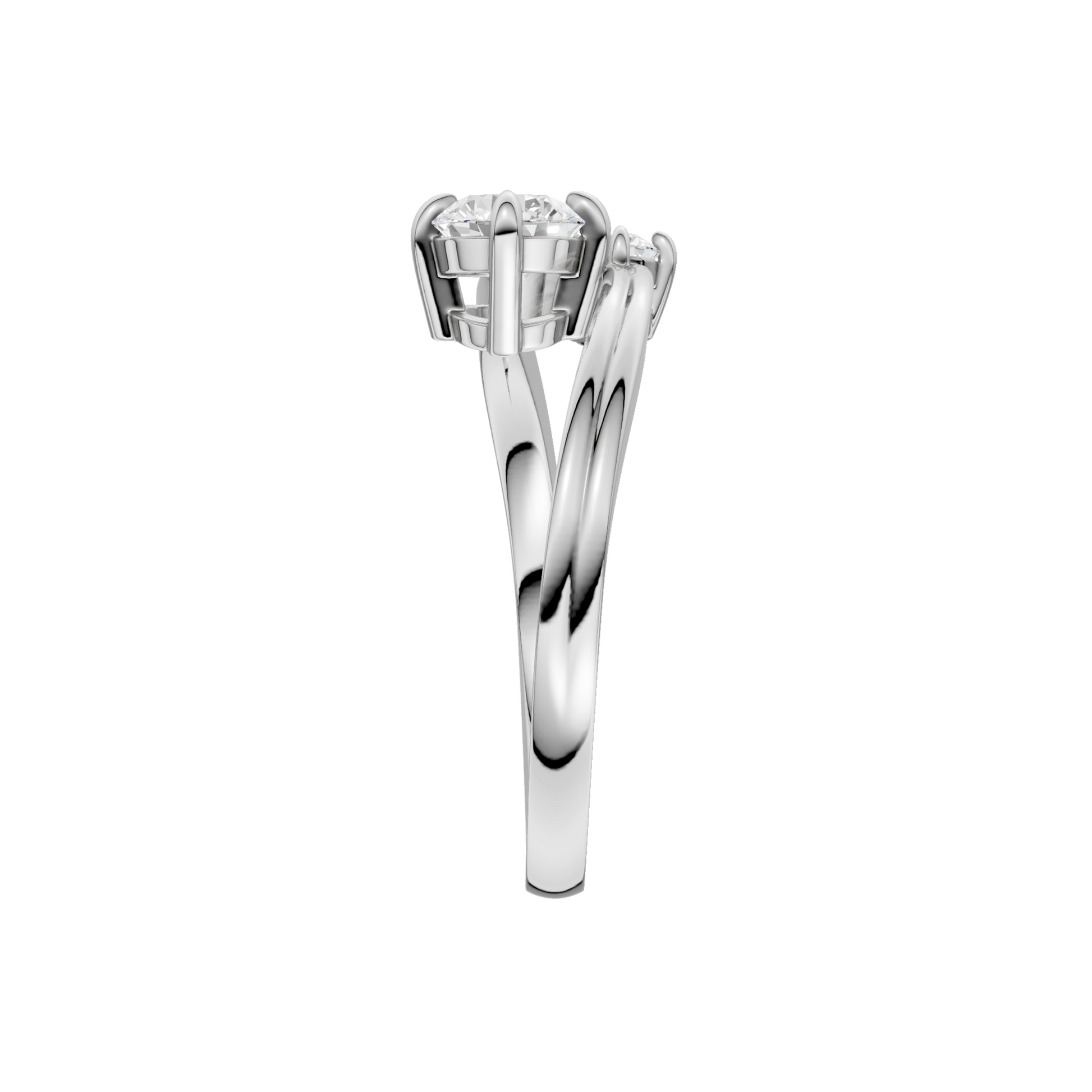 Two-Stone Bypass Ring(Round)