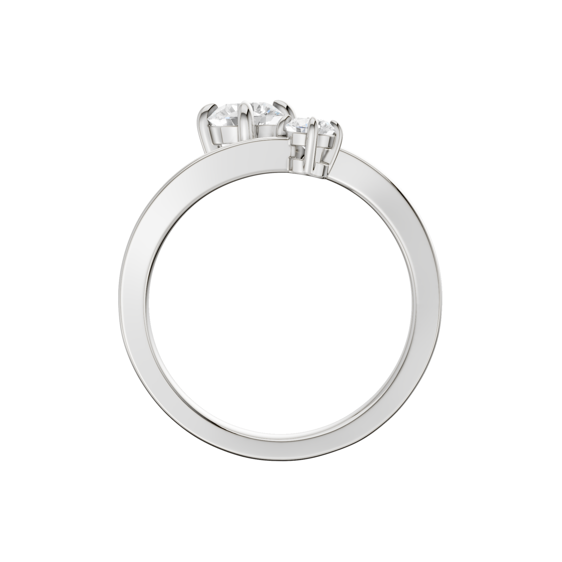 Two-Stone Bypass Ring(Round)