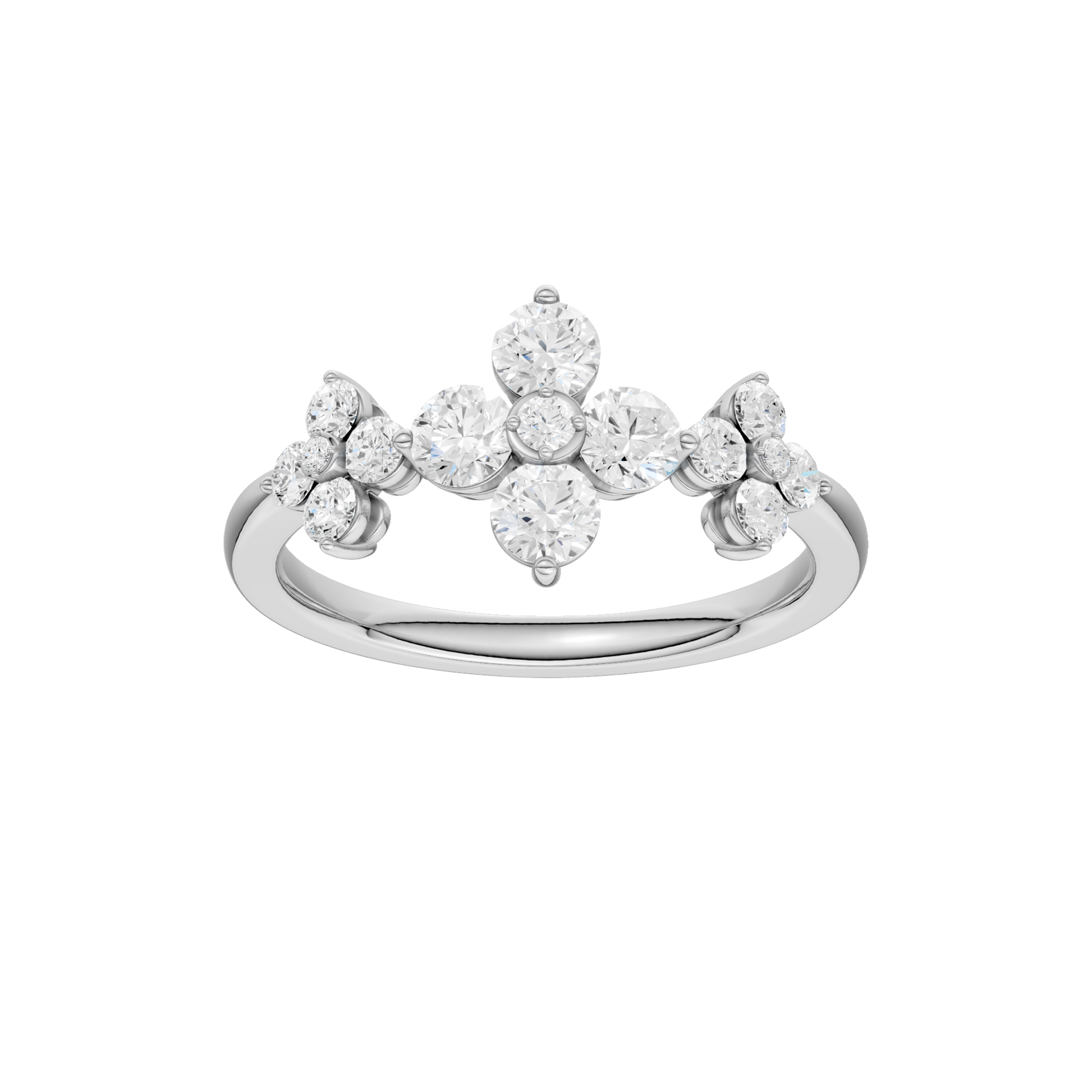 Flower Petals Diamond Ring(Round)