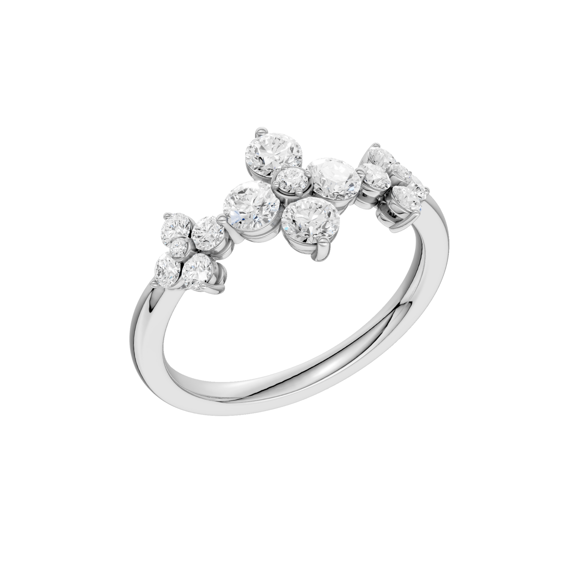 Flower Petals Diamond Ring(Round)