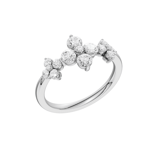 Flower Petals Diamond Ring(Round)