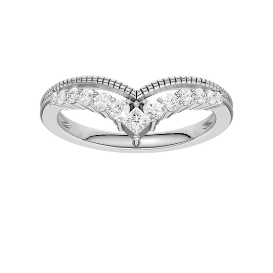 Diamond Milgrain Chevron Band