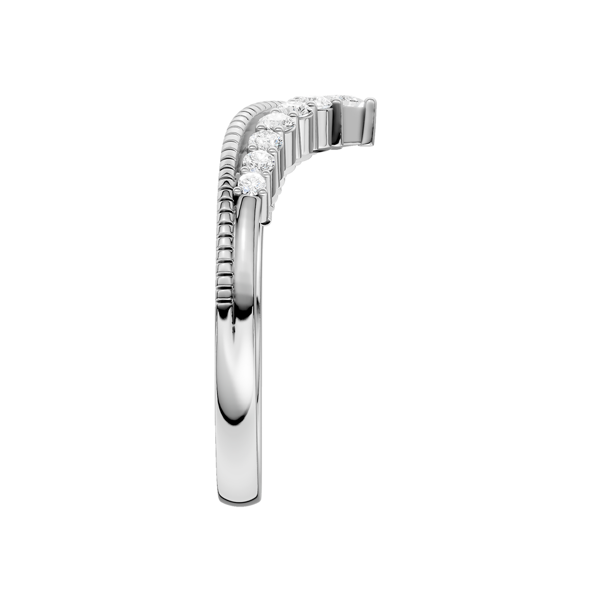 Diamond Milgrain Chevron Band