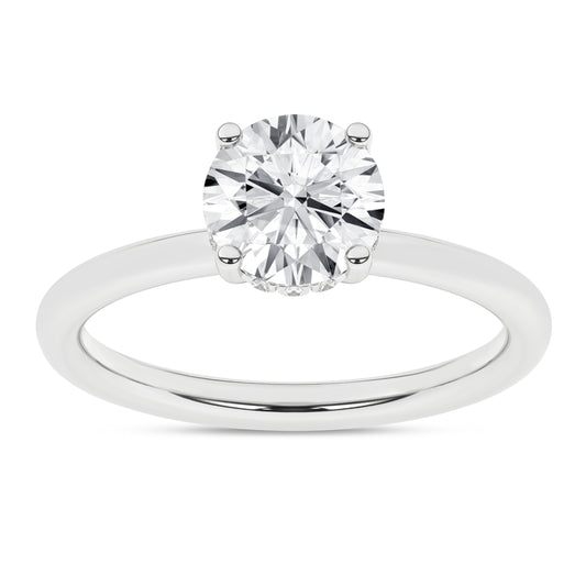 Hidden Halo Plain Shank Engagement Ring (Round)